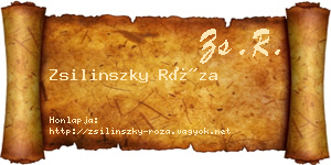 Zsilinszky Róza névjegykártya